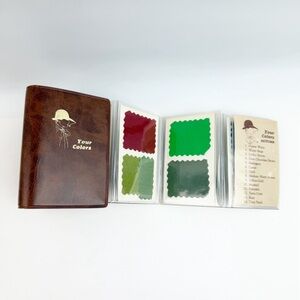 Vtg 70s Autumn Color Analysis Swatch Book Wallet Brown CW Designs Wardrobe Shop